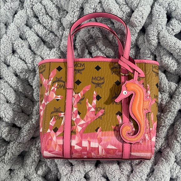 MCM Handbags - MCM Toni Top-Zip Shopper In Cubic Coral Visetos